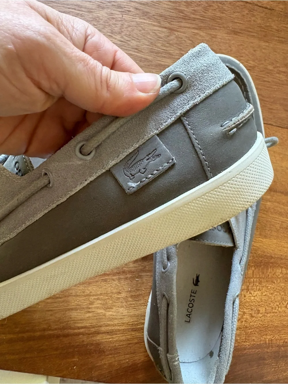 Lacoste keellson Men's Suede Boat Shoes in grey